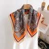 Bufanda Clásica de Terciopelo 70 Chal Flor de Anacardo Diadema Doble Uso Protección para el Cuello Bufanda Cuadrada Versátil Bufanda Chal para Mujer Venta al por Mayor