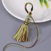 Chaveiro Anel com Nó Vajra Tingido em Gradiente Céu Estrelado Estilo Tibetano Pingente de Borla Acessórios DIY Pendente de Borla para Bolsa de Carro