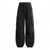 Pantalones casuales funcionales estilo japonés Hanlu para hombre, colección de otoño, bolsillos grandes, marca de moda, corte holgado, versátiles, pantalones largos con puño