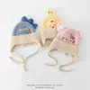 Gorro de Dibujos Animados Coreanos KT para Niños Gorro de Lana para Niños de 5 Años Gorro con Protección para los Oídos Otoño Invierno Cálido para Niñas Niños Mayores Gorro de Punto