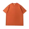 Camiseta Básica Unisex de Algodón Puro Pesado, Color Sólido, Cuello Redondo, Manga Corta, Oversize Holgada, Hombro Caído, Venta al por Mayor, 300g