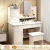 Penteadeira com espelho em estoque para quarto, mesa de maquiagem modelo novo simples e moderno, armário de maquiagem para quarto principal, armário de armazenamento, penteadeira de luxo leve
