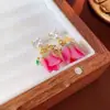 Brincos Geométricos com Zircônia Inlaid e Diamantes, Brincos de Tarraxa de Alto Padrão com Temperamento de Luxo Leve, Brincos da Moda Populares com Senso de Design e Nicho