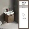 Aluminio Espacial Nogal Combinación de Gabinete de Baño Lavabo Combinado Baño Integrado Lavabo Cerámico Pedestal Apartamento Pequeño