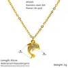 Collar de Pez con Incrustaciones de Diamantes Serie Playa y Océano Versátil Europeo y Americano para Mujer Transfronterizo Lujo Ligero Acero de Titanio de Alta Gama Colgante Venta al por Mayor