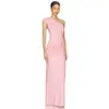 Hombro Descubierto Asimétrico Elegante Temperamento Bodycon Cintura Ceñida Diseño que Moldea la Cadera Estilo Socialité Europeo y Americano Elegante Sexy de Noche Vestido Largo