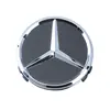 Adecuado para la etiqueta de la cubierta del cubo de la rueda de Mercedes-Benz 75MM Cubierta central del cubo de la rueda de trigo de Mercedes-Benz Etiqueta de cubierta de neumático de plástico negro plateado