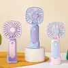 Novo Ventilador de Mão Desenho Animado Recarregável por USB Ventilador Pequeno Portátil para Casa Mini Ventilador Presente para Estudante