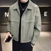 Casaco de lã Pu Shuai masculino curto marca de moda casual versátil jaqueta de lã masculina de alta qualidade roupa de cima masculina outono e inverno