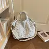 Bolsa Tote Estilo Preguiçoso com Estampa de Estrelas para Mulheres, Grande Capacidade, Bolsa de Lona Versátil, Ombro Único, de Mão, Transversal, Novo Estilo 2026