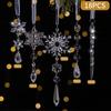 18 colgantes de cono de hielo transparente, muy populares en Amazon. Colgante de tira de hielo transparente de acrílico para Navidad, copo de nieve navideño.