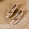Sapatos Baixos de Celebridade da Internet para Mulheres, Estilo Boca Rasa de Primavera, Novo Modelo 2026, Mocassins com Solado Macio, Sapatos Femininos de Tamanho Grande, Tamanhos 41 a 43