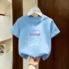 Ropa de Verano Versátil Elegante Casual Holgada de Algodón Puro para Niños 2026 Nuevo Estilo de Verano Camisetas de Manga Corta para Niños Camiseta de Manga Corta