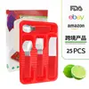 Vajilla Occidental de Acero Inoxidable con Mango de Plástico Transfronteriza, Set de Tenedor y Cuchara de Lujo Ligero de Alto Valor, Set de Caja de Regalo Engrosada de Gama Alta