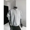 En stock: Nuevo modelo de otoño 2026, sudadera con media cremallera de algodón chino de 380 g para hombre, informal y elegante, de manga larga