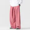 Pantalones de pana de pierna ancha retro japoneses nuevos para otoño 2024 para hombre, holgados, con caída, talla grande, rectos, casuales, largos