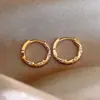 Hebilla de Oreja de Cobre con Giro Simple y Circonita Pendiente de Oreja de Lujo Ligero Nicho de Gama Alta Pendientes Nuevos 2025 Venta al por Mayor
