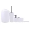 Cubo de basura de plástico para baño baño seis piezas inodoro escobilla de baño dispensador de jabón líquido taza para cepillo de dientes taza de agua caja de jabón