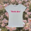 Moda Rua Estilo Europeu e Americano Estampa de Letras Contrastantes Top Cropped Verão Sexy Sexy Gótico Manga Curta Gola Redonda
