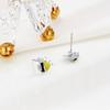 Aretes colgantes de plata esterlina S925 con esmalte de color, diseño de abeja, joyería de temperamento nicho, aretes lindos de dibujos animados, aretes de alta calidad para mujer