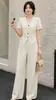 2026 Verano Nuevo Estilo Pantalones Estilo Old Money Conjunto de Dos Piezas Conjunto de Traje Delgado Conjunto de Moda Elegante Estilo Francés de Manga Corta