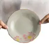 Bandeja de té de cerámica estilo japonés con diseño de flor de cerezo, accesorios para juego de té, bandeja para juego de té Kung Fu, posavasos y plato para uso doméstico