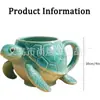 Taza Nueva de Tortuga Marina Transfronteriza Hecha a Mano Temática Marina Vajilla Taza de Tortuga Regalo