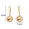 Brinco de Argola Exquisito Francês Bola da Sorte Bola de Diamante Leve Luxo Retrô Nicho High-end Versátil Design de Moda Brincos para Mulheres