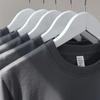 Nueva camiseta de verano gris alto 210g algodón gris oscuro cuello redondo manga corta para hombre color liso holgada casual top mujer