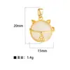 Accesorios para joyería diy directos de fábrica colgante H chapado en cobre colgante simple de piedra ojo de gato colgante de cisne microincrustado sin cadena