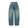 Pantalones de Mezclilla de Pierna Ancha con Cintura Media Curva, Diseño de Nicho Estilo Chica Picante Americana, Longitud al Suelo 2026 Nuevo Estilo Europeo y Americano