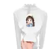 Camiseta Gruesa de Manga Larga para Niña con Bordes Fruncidos, Elegante Cuello Semi-Alto, Camiseta Base Cepillada para Otoño e Invierno