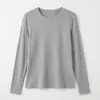 Capa base de seda y acetato para otoño e invierno, de Lyocell y lana, con cuello redondo, tejido cálido, top de manga larga para mujer