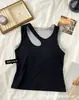 Diseño de Dos Piezas para Primavera y Verano con Tirantes Anchos Calados, Espalda Bonita, Copas en el Pecho, Corte Ajustado, Camiseta sin Mangas para Mujer