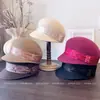 Sombrero de Equitación de Lujo Hecho a Mano para Mujer, Sombrero de Fieltro de Lana Australiana para Otoño e Invierno con Malla, Hebilla de Pedrería, Gorra de Moda