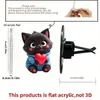 Lindo Clip de Perfume para Ventilación de Coche de Gato Gatito Acrílico Decoración de Coche Accesorio de Interior Adorno de Fragancia