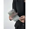 Estilo Ins Vidrio de Burbujas Taza de Bebida Doméstica de Verano Taza de Té Taza de Té Vasos de Vino Rayados Transparentes Taza para Bebidas Frías