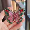 Broche Mariposa de Cristal de Industria Pesada Moda Animal Insecto Broche para Mujer Corsage Versátil para Abrigo Medio