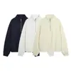 Estilo perezoso, moderno, minimalista, cremallera metálica, sudadera tipo pullover deportiva, nueva colección de otoño, corte holgado, favorecedor, top casual para mujer