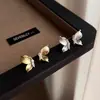 Pendientes de Plata de Ley S925 con Acabado Cepillado, Diamante de Alto Carbono, Flor de Mariposa, Corazón para Mujer, Accesorios de Pendientes de Moda Versátiles, Lujo Ligero de Alta Gama