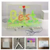 Placa de desenho acrílica transparente apagável DIY transfronteiriça com luz LED, quadro de mensagens, quadro de escrita, brinquedo de desenho