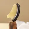 Tabla de Masaje de Cuerno de Sándalo Verde, Peine de Masaje Facial Ligero, Herramienta Especial para Masaje y Levantamiento para Mujeres, Cepillo Meridianal Pequeño Portátil
