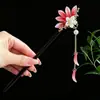 Horquilla de Flor Tricolor Estilo Antiguo, Nuevo Estilo Chino, Sensación de Alta Gama, Uso Diario con Hanfu y Cheongsam, Venta al por Mayor de Accesorios para el Cabello