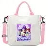 Bolsa Tote de Lona Estampada com Grupo de Meninas de Anime HUNTRX para Meninos e Meninas, Bolsa de Mão e Transversal de Uso Duplo, Bolsa de Estudante Cartoon