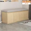 Banqueta para cambiarse los zapatos de madera maciza para la entrada del hogar, se puede usar para sentarse y almacenar, con una sensación de lujo ligero y alta gama, mueble de almacenamiento integrado con asiento y zapatero