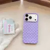 Funda magnética tipo casa con lunares morados para Apple 17Promax, apta para 16Pro, funda rígida con película 15