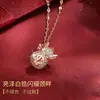 Acessórios Corrente de Clavícula Bolsa de Dinheiro da Sorte Pingente de Ouro Rosa 18K Tom de Agitação Mão Rápida com Micro Zircônia Colar para Mulheres