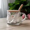 Taza de Leche de Vidrio con Asa Redonda Estilo ins de Aspecto Elegante Escala de Dibujos Animados Taza de Agua para el Hogar Niños
