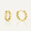 Se0299 Pendientes Frescos y Dulces de Corazón Europeos y Americanos Pendientes Pequeños de Círculo Simple de Plata 925 Pendientes Chapados en Oro para Mujer