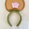 Diadema de felpa antideslizante para mujer, diadema para el pelo, accesorios para el pelo, máscara facial de dibujos animados linda nueva